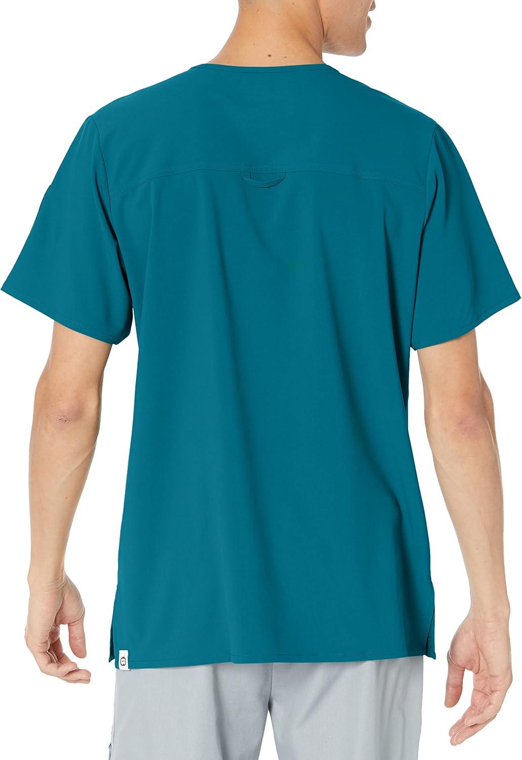 WonderWink Mens Men’s Ez Zip Scrub Top(Caribbean)