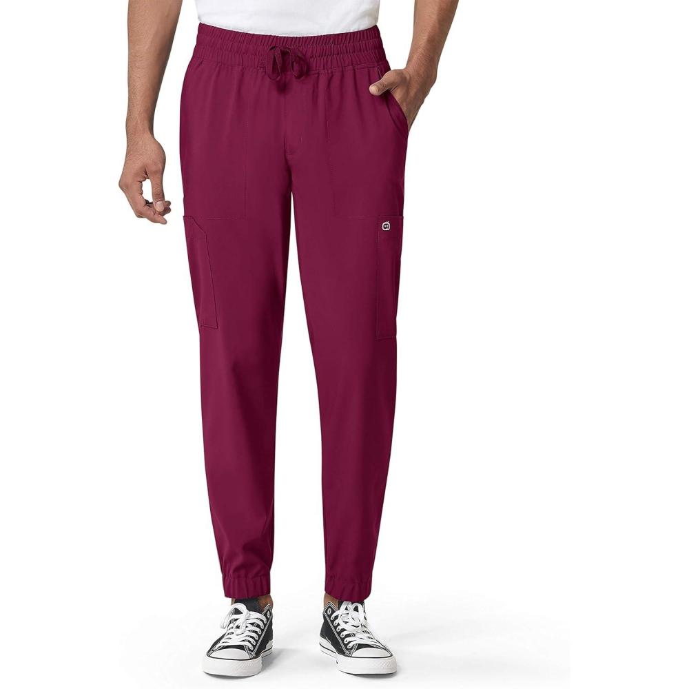 WonderWink Mens Cargo Jogger Pant(Wine)