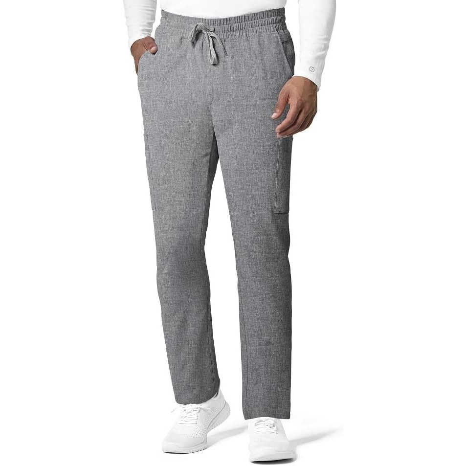 WINK Renew Men’s Straight Slim Scrub Pant(Grey Heather)