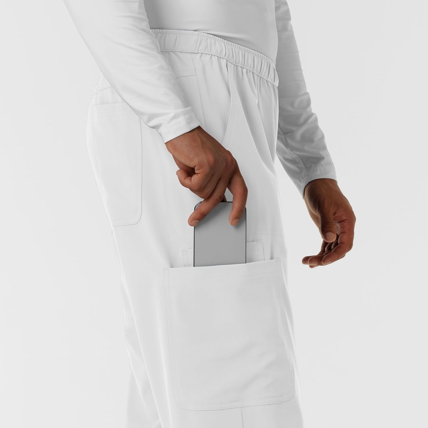 Wink Nurtur Men’s Straight Leg Cargo Scrub Pant(White)