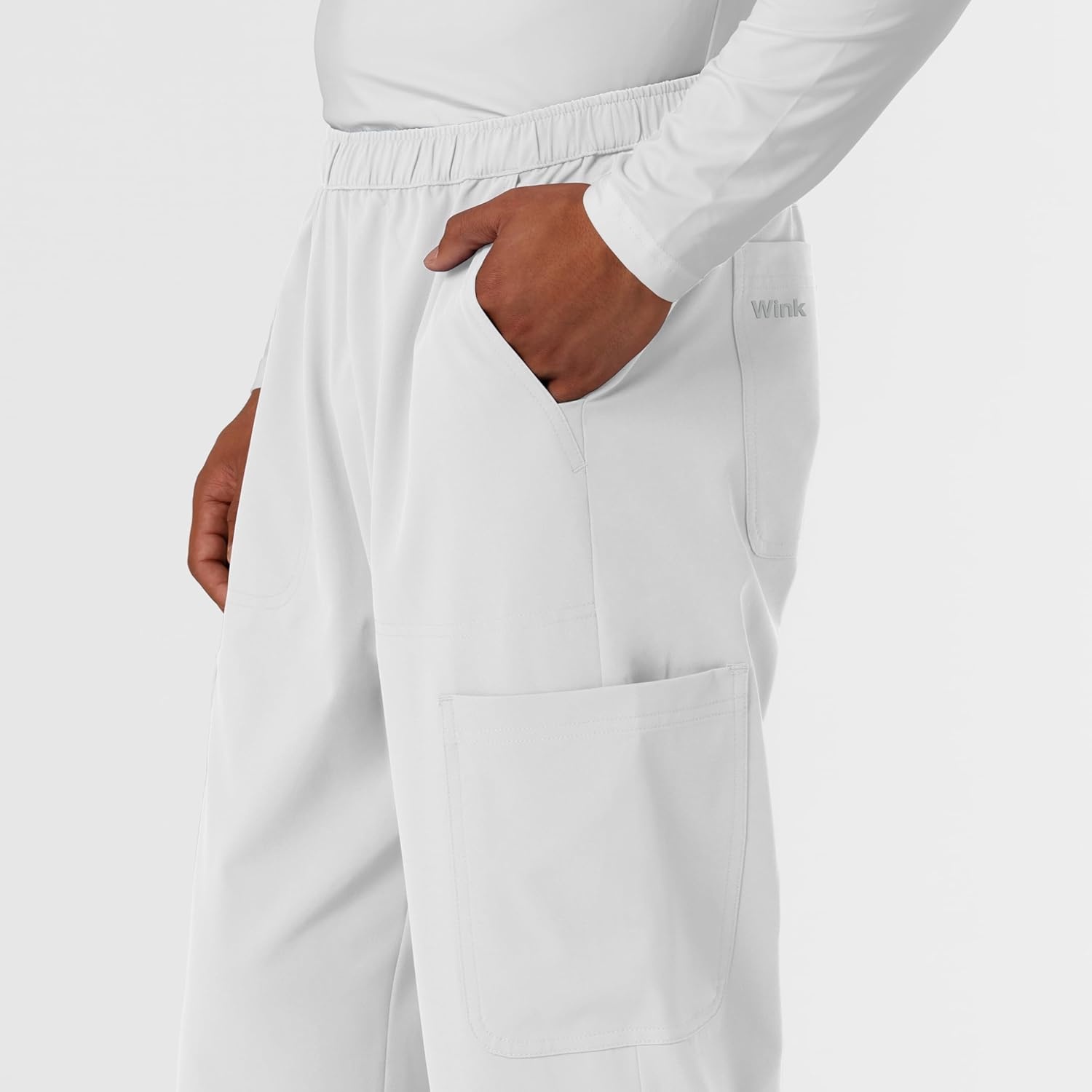 Wink Nurtur Men’s Straight Leg Cargo Scrub Pant(White)