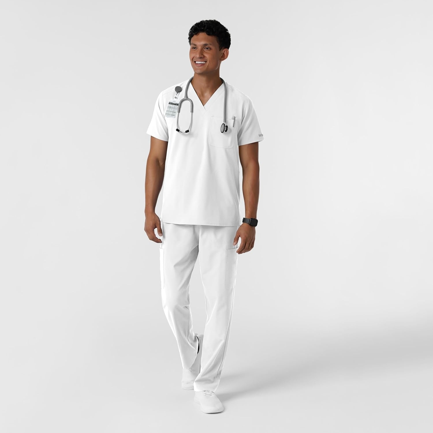 Wink Nurtur Men’s Straight Leg Cargo Scrub Pant(White)