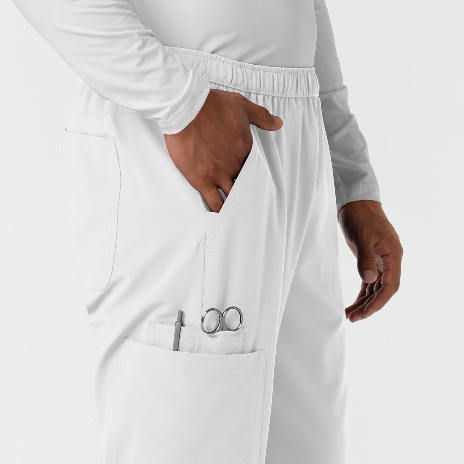 Wink Nurtur Men’s Straight Leg Cargo Scrub Pant(White)