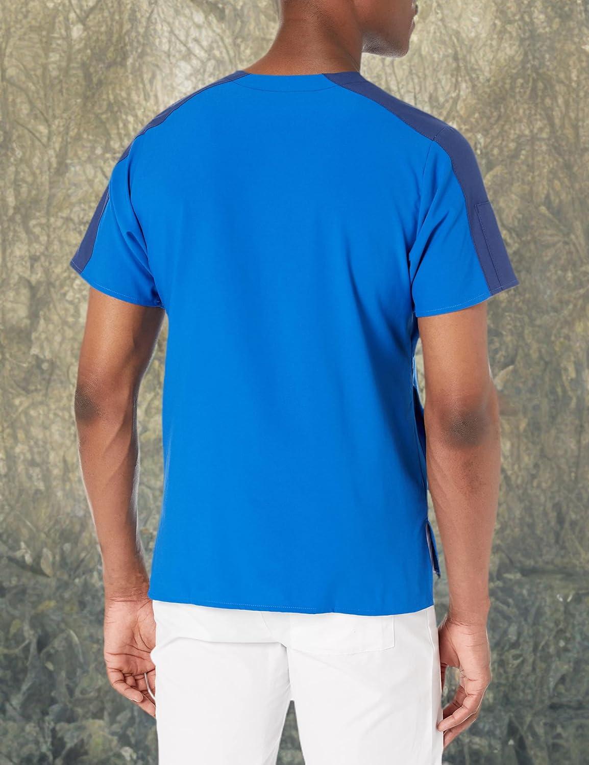 WonderWink Mens Men’s Colorblock Scrub Top(Royal)