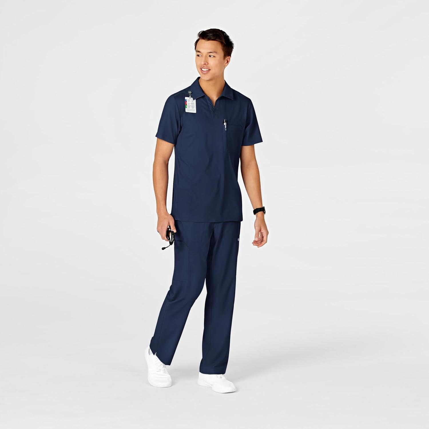 WonderWink Mens Collar Top(Navy)