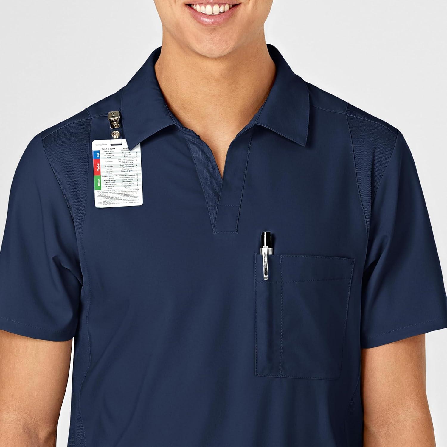 WonderWink Mens Collar Top(Navy)