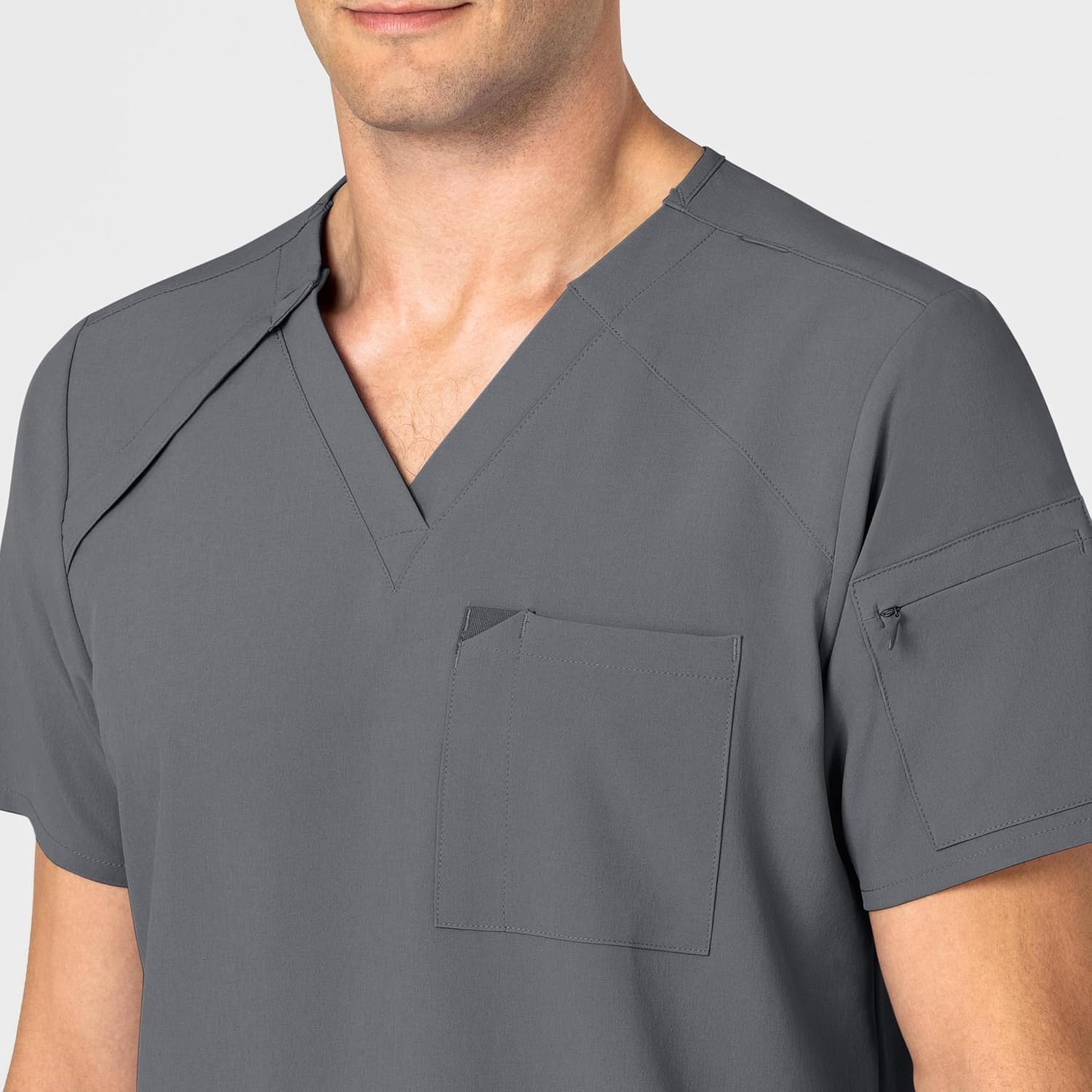 WINK Mens Scrub Top(Pewter)