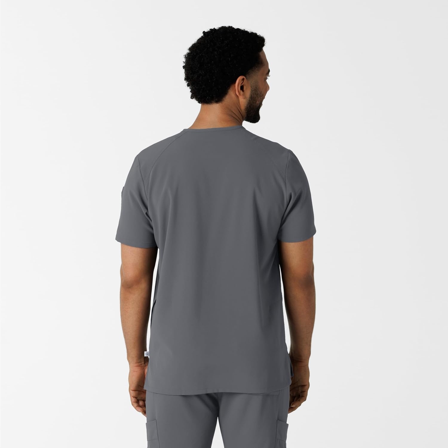 Wink Renew Men’s V-Neck 5 Pocket Scrub Top, Pewter, XL