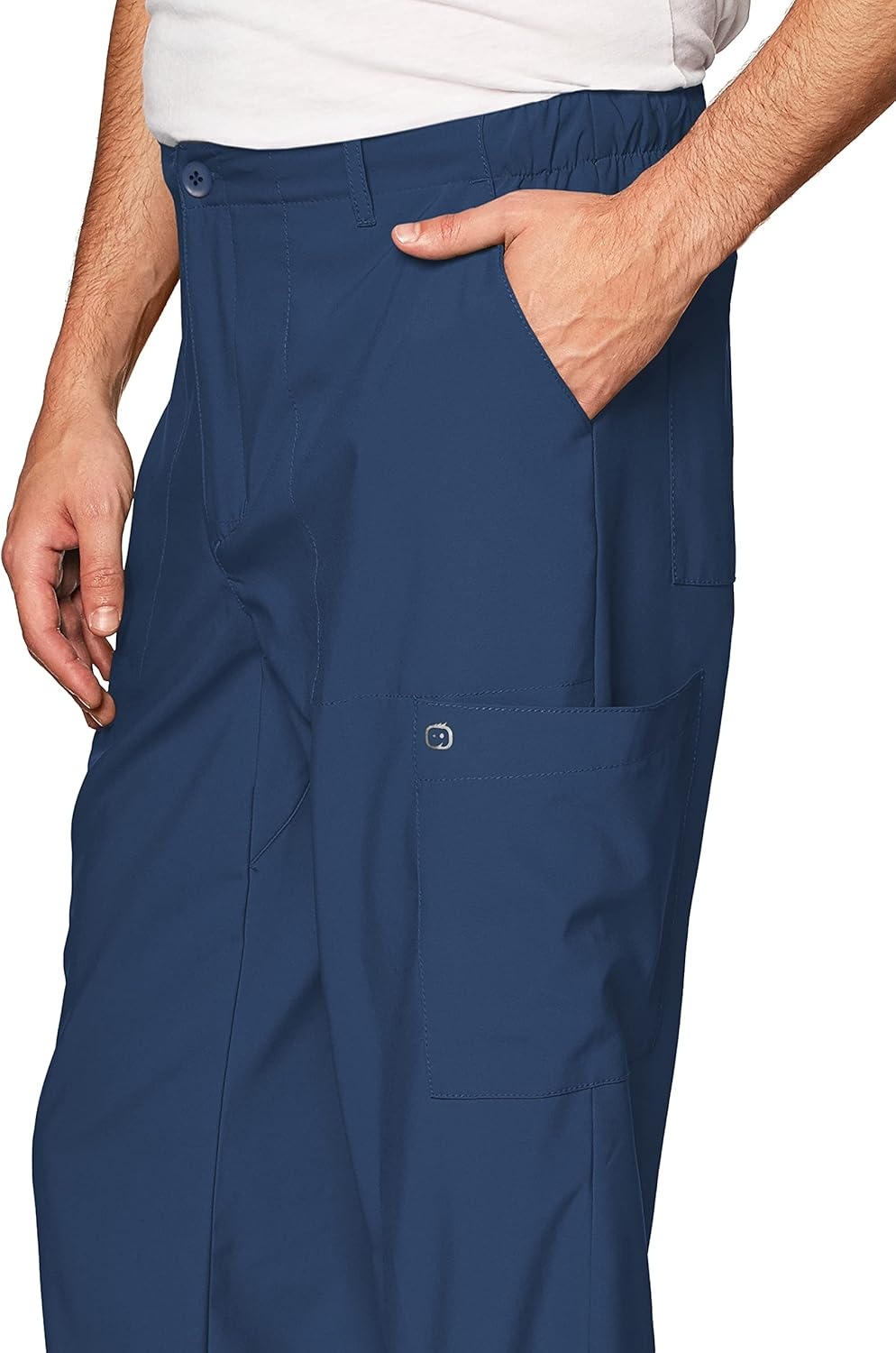 Wink W123 Men’s Flat Front Cargo Scrub Pant(Navy)