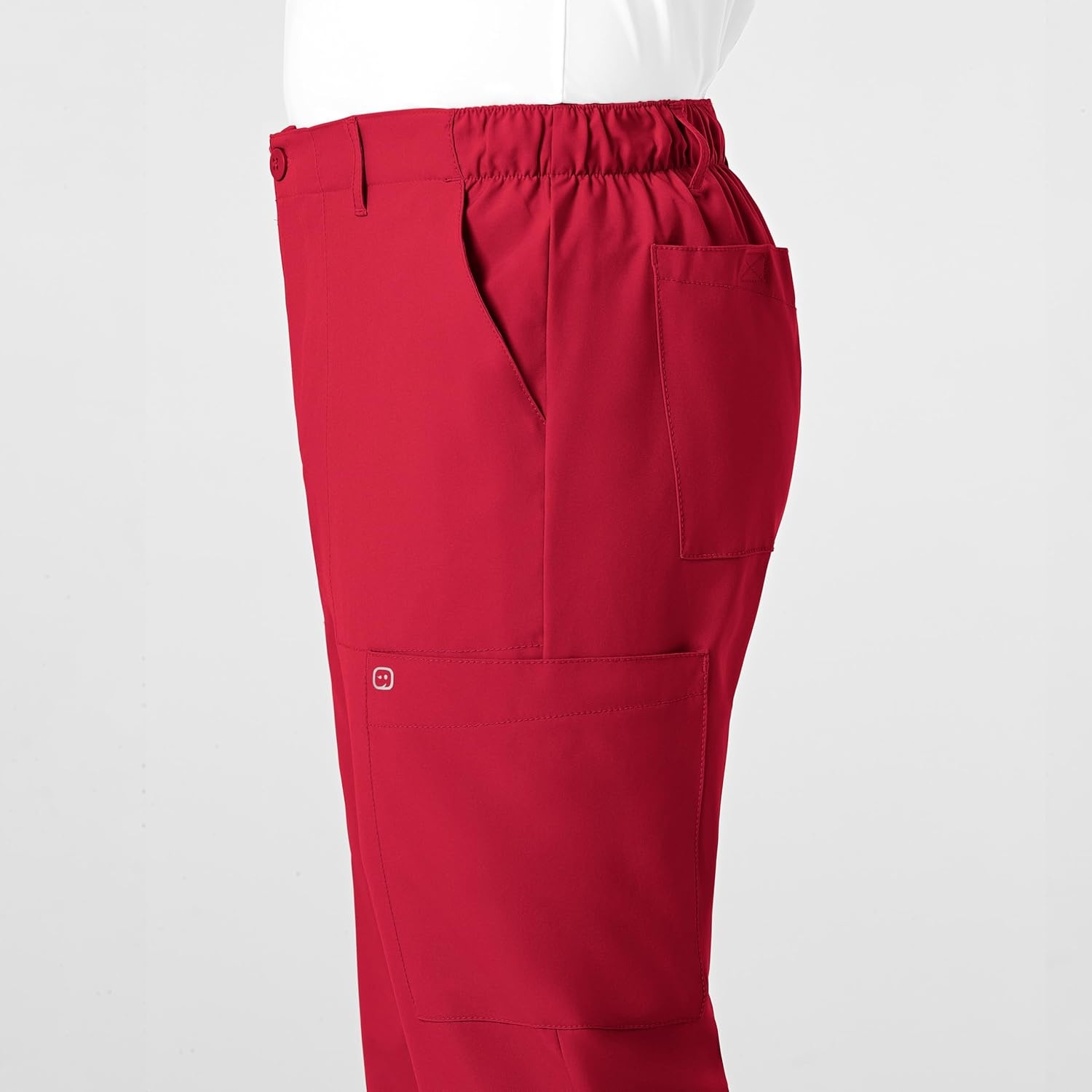 Wink W123 Men’s Flat Front Cargo Scrub Pant(Red)