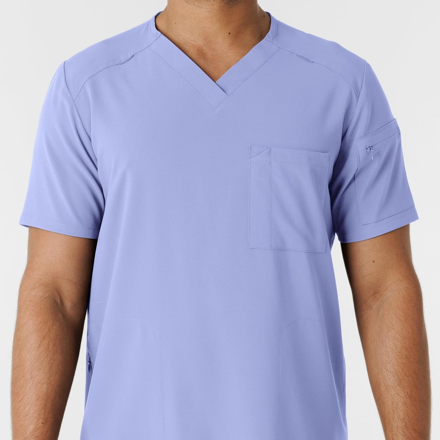 Wink Renew Men’s V-Neck 5 Pocket Scrub Top(Ceil Blue)