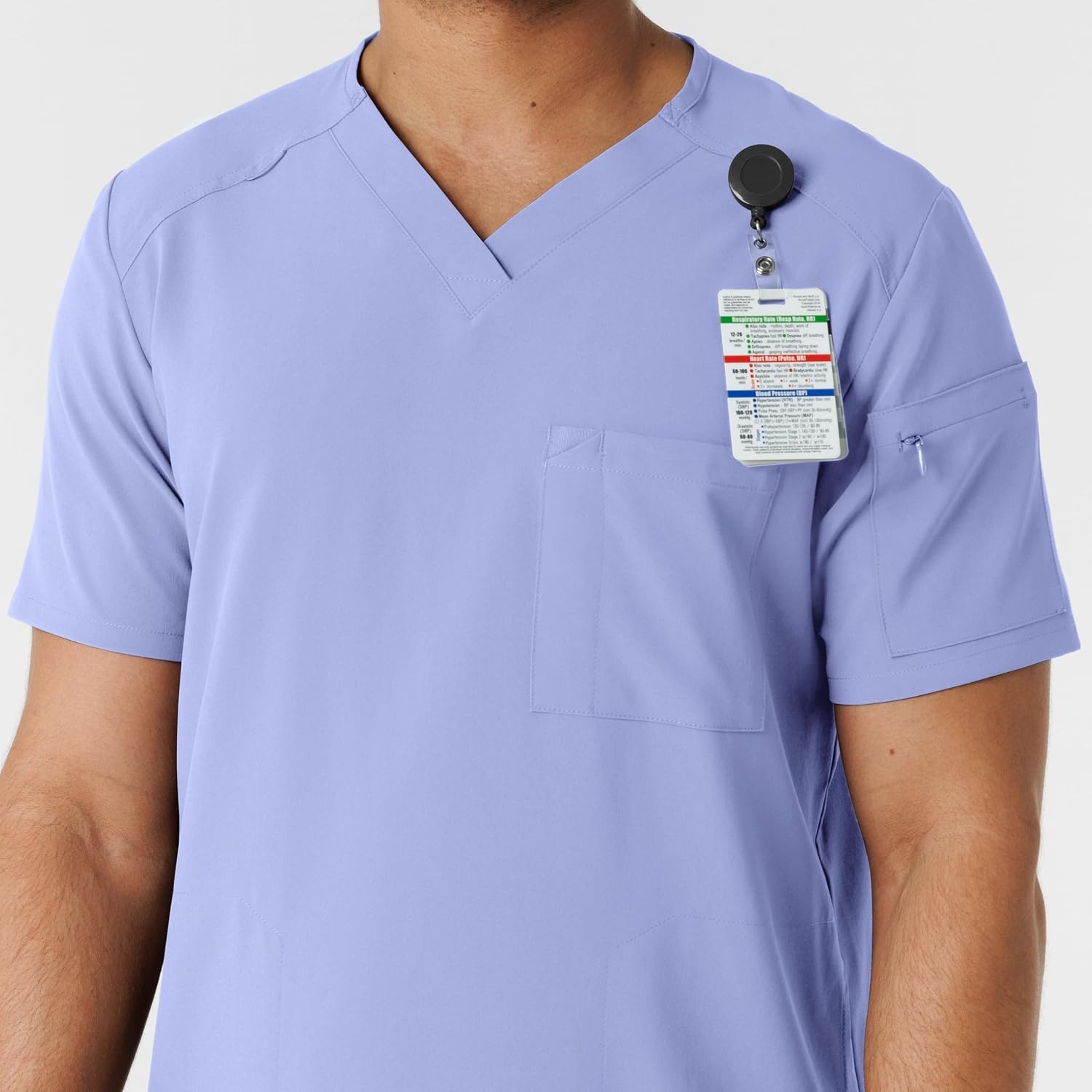 Wink Renew Men’s V-Neck 5 Pocket Scrub Top(Ceil Blue)