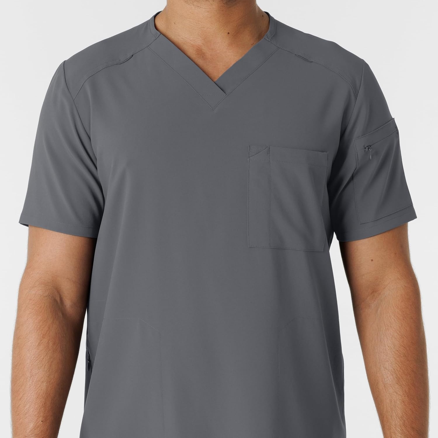 Wink Renew Men’s V-Neck 5 Pocket Scrub Top(Pewter)