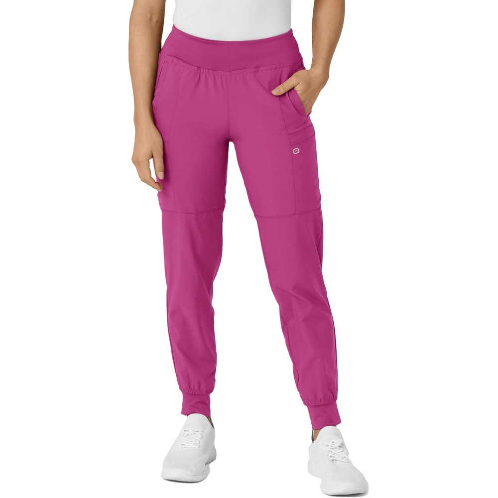 Wink W123 Women’s Comfort Waist Cargo Jogger Scrub Pant(Raspberry)