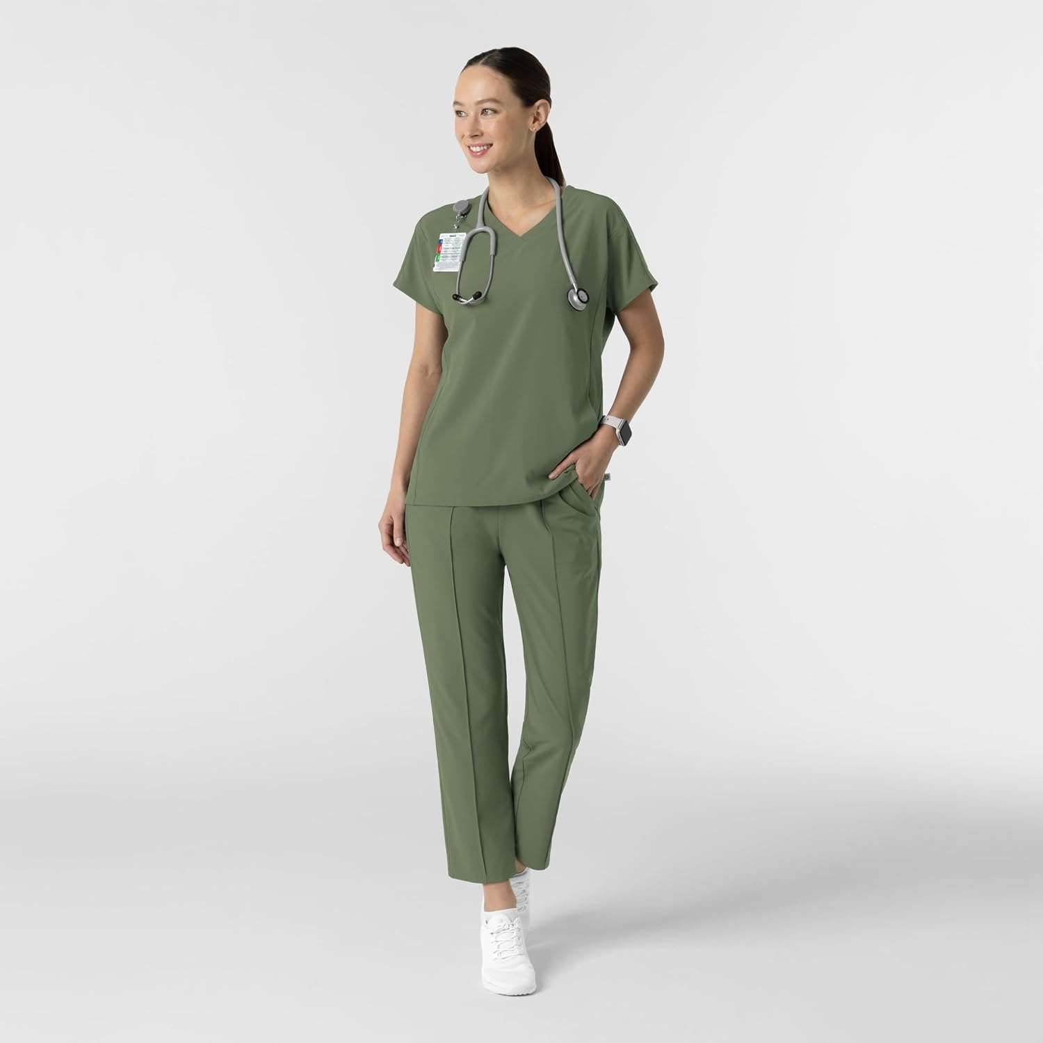 Wink Renew Women’s Pintuck Scrub Pant(Olive)