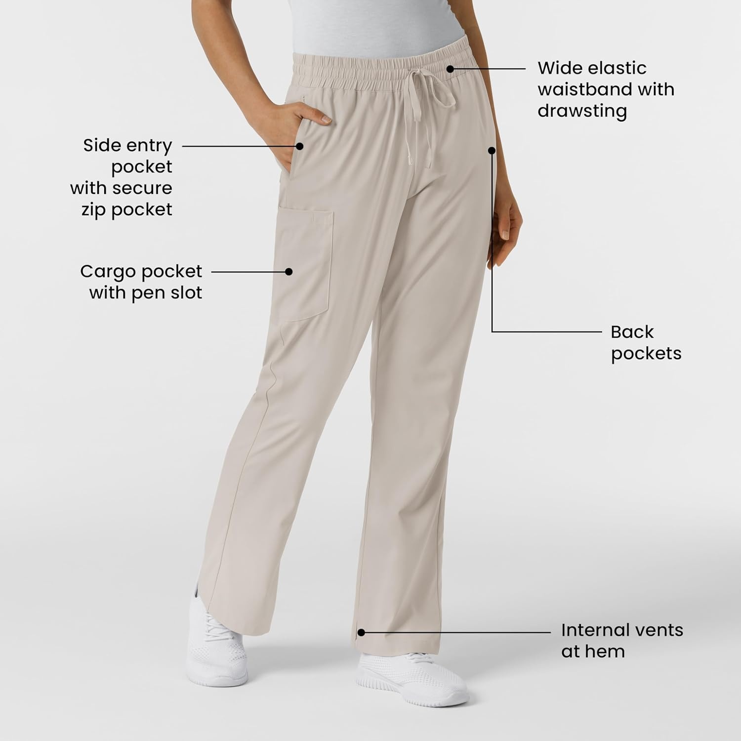 Wink Boundless Women’s Bootcut Scrub Pant(Cloud)