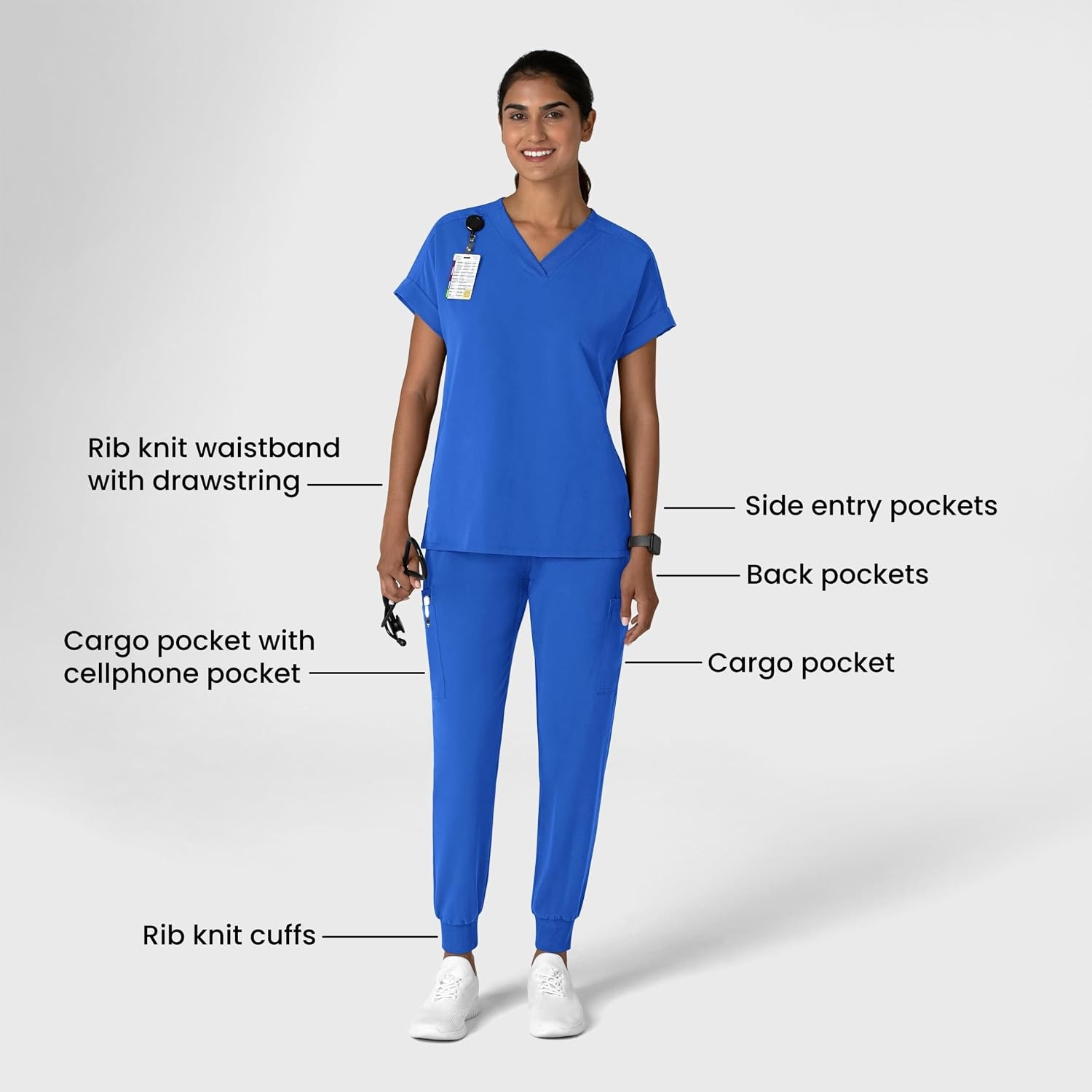 Wink Women’s Women’s Jogger Utility Scrub Pant(Royal)