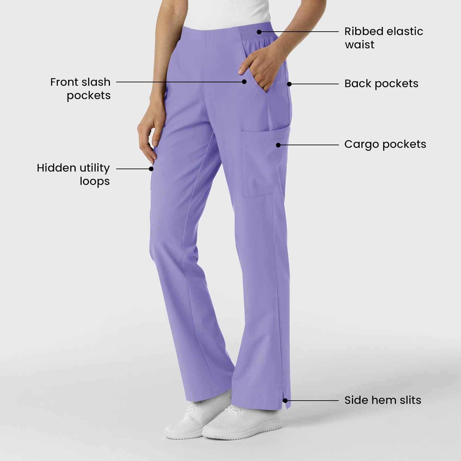 Wink Women’s Women’s Cargo Utility Scrub Pant(Iris Purple)