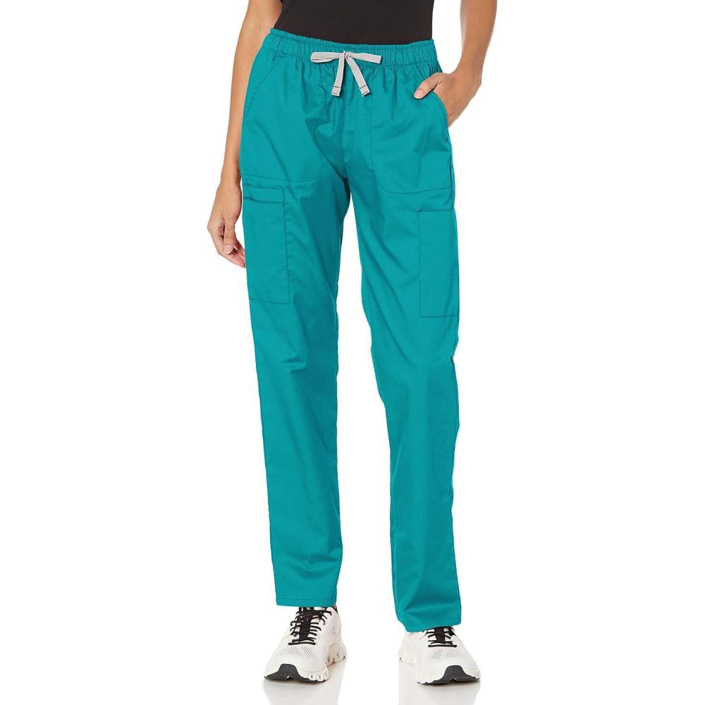 WonderWink Womens Convertible Slim Leg Cargo Pant(Teal Blue)
