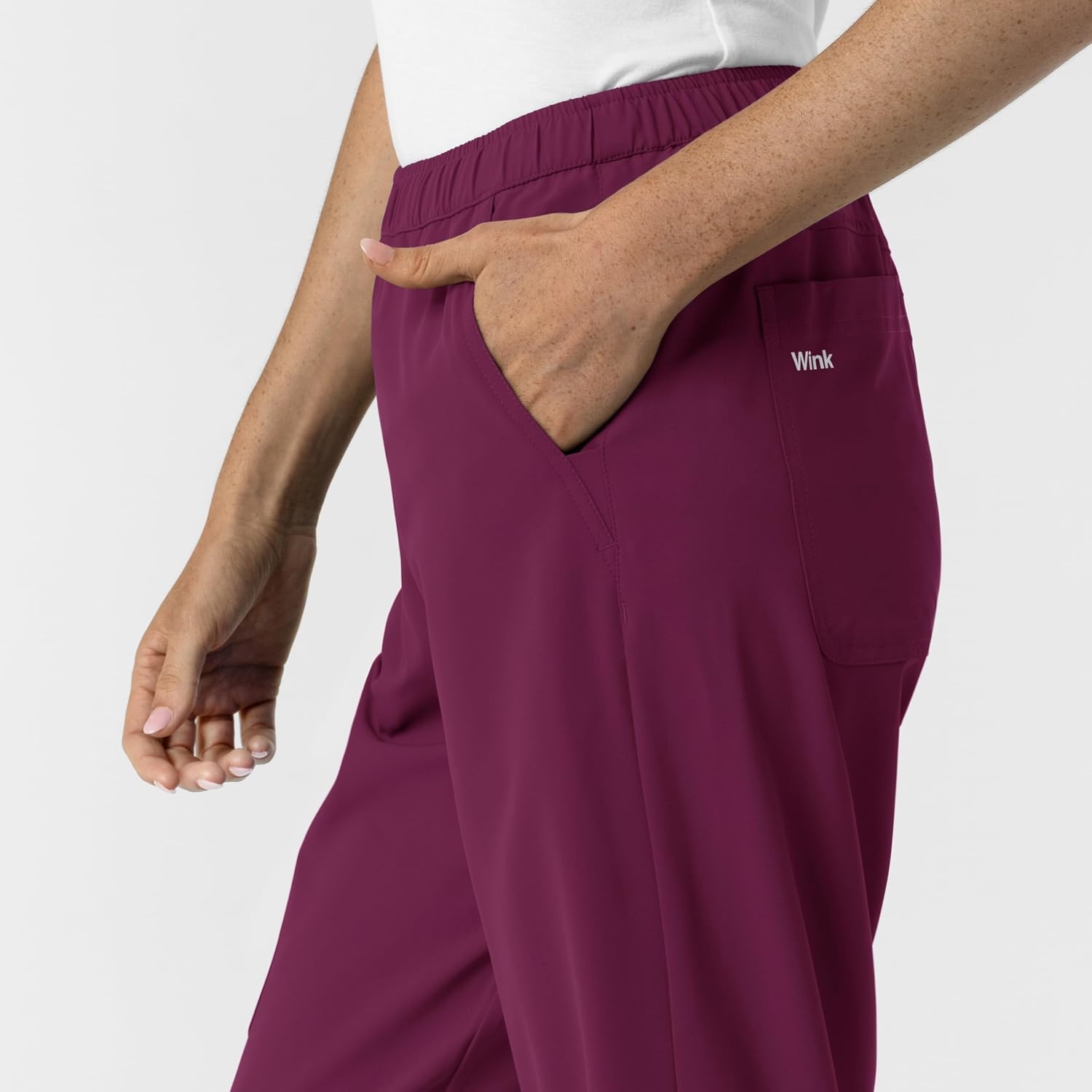 Wink NURTUR Women’s Slim Leg Scrub Pant(Wine)