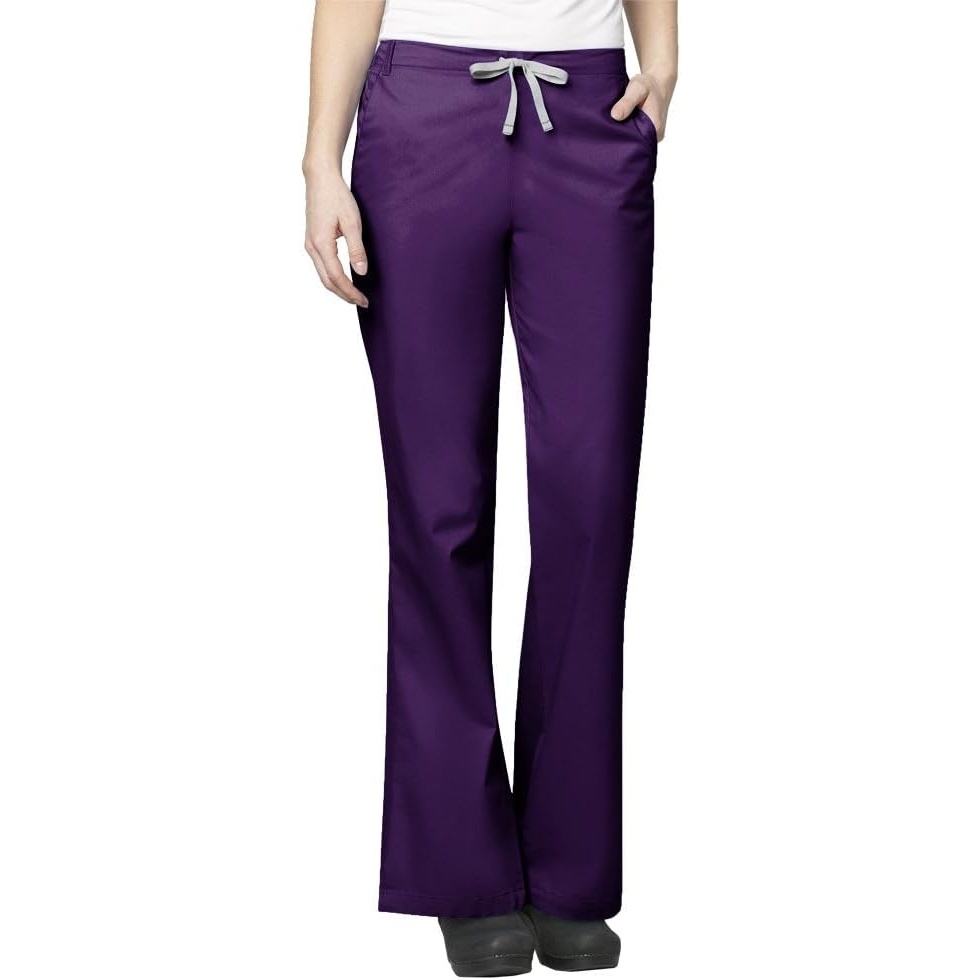 Wink WonderWORK Women’s Flare Leg Scrub Pant, Eggplant, S