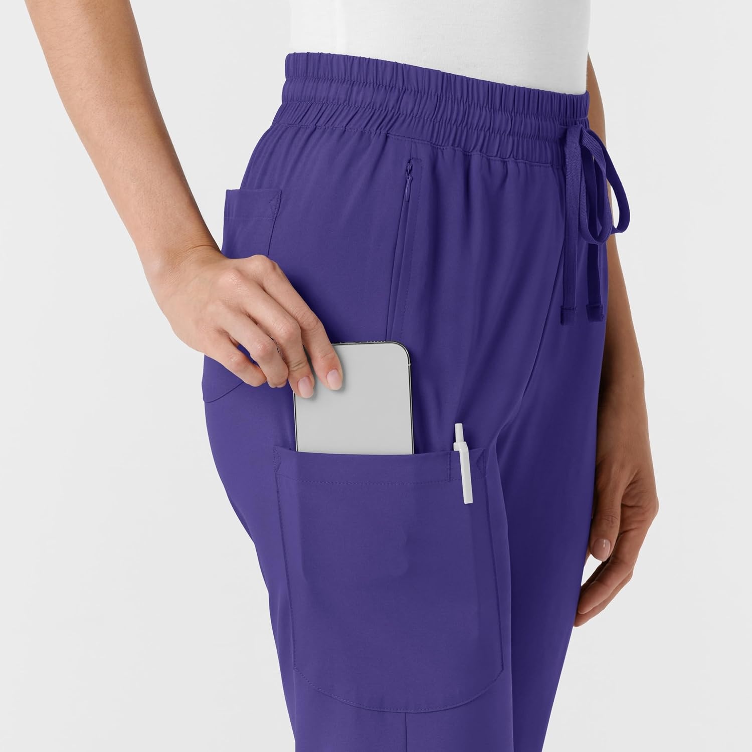 WINK Scrubs for Women, Boundless, Bootcut Pants with Drawstring and 6 Pockets(Grape)