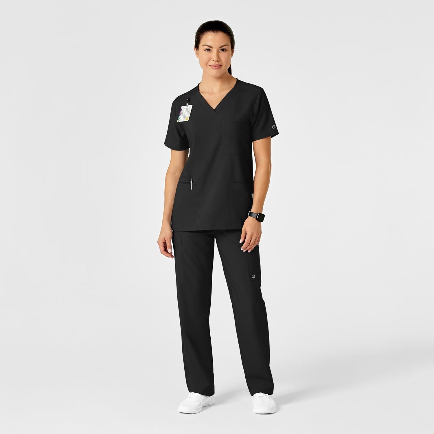 Wink W123 Unisex Multi-Cargo Scrub Pant(Black)