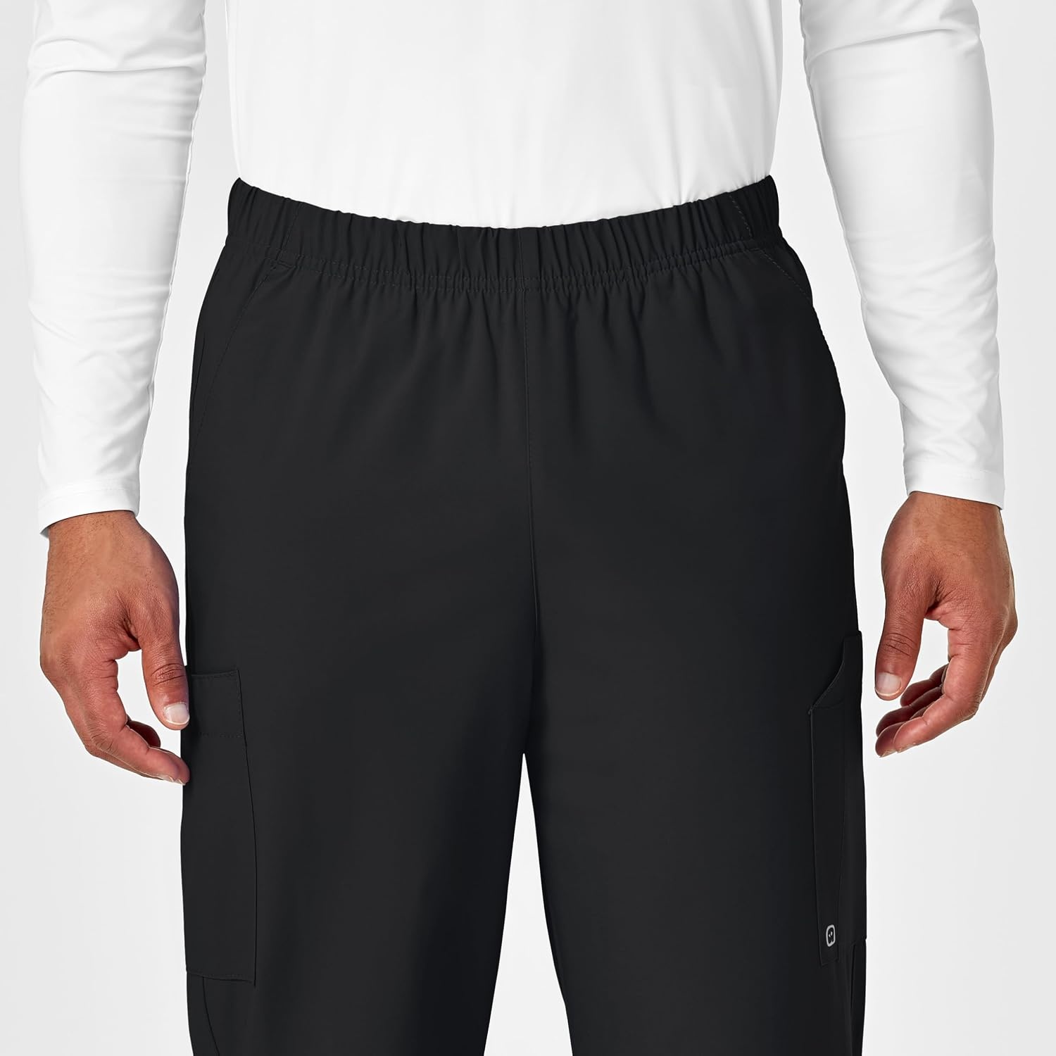 Wink W123 Unisex Multi-Cargo Scrub Pant(Black)