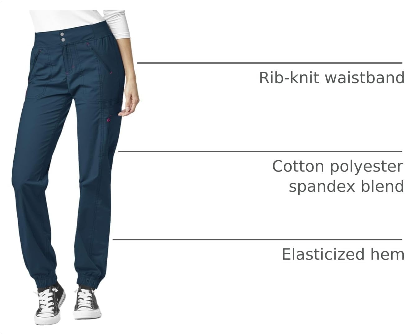 Wink Women’s Love Utility Cargo Zip Jogger Pant(Caribbean)
