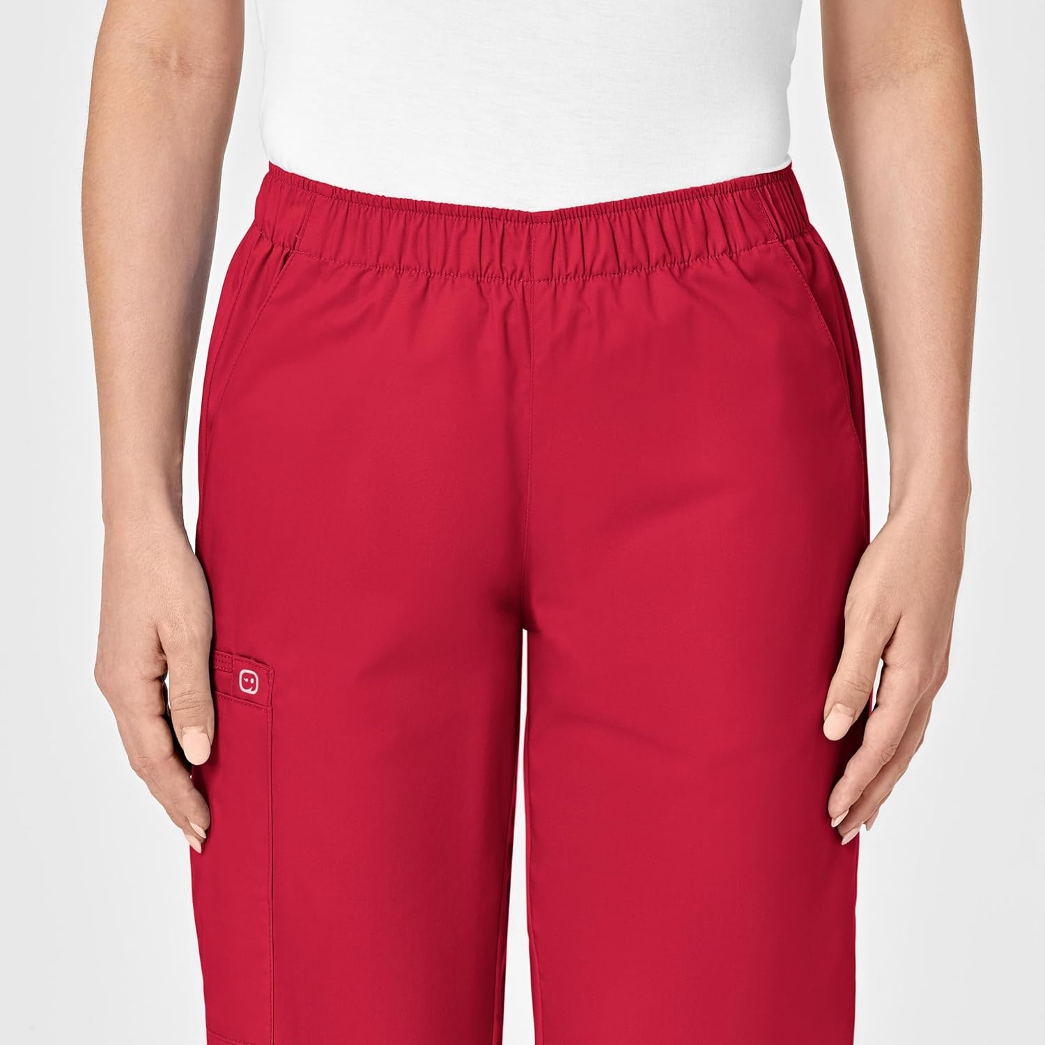 Wonderwork Women’s Pull-on Cargo Scrub Pant(Red)