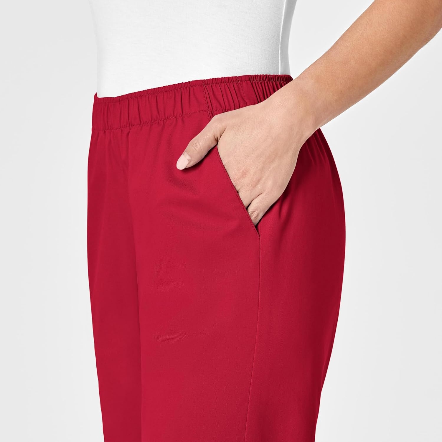 Wonderwork Women’s Pull-on Cargo Scrub Pant(Red)