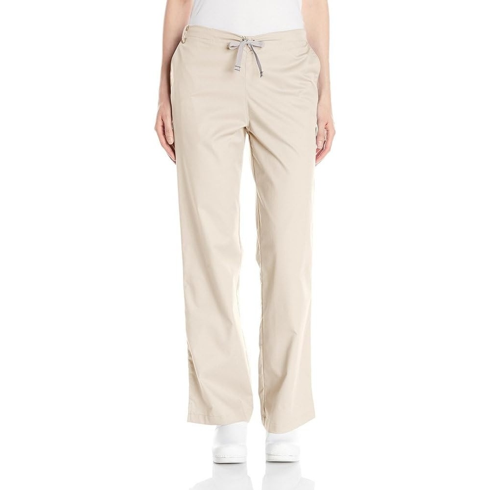 Wink WonderWORK Women’s Flare Leg Scrub Pant, Khaki, L