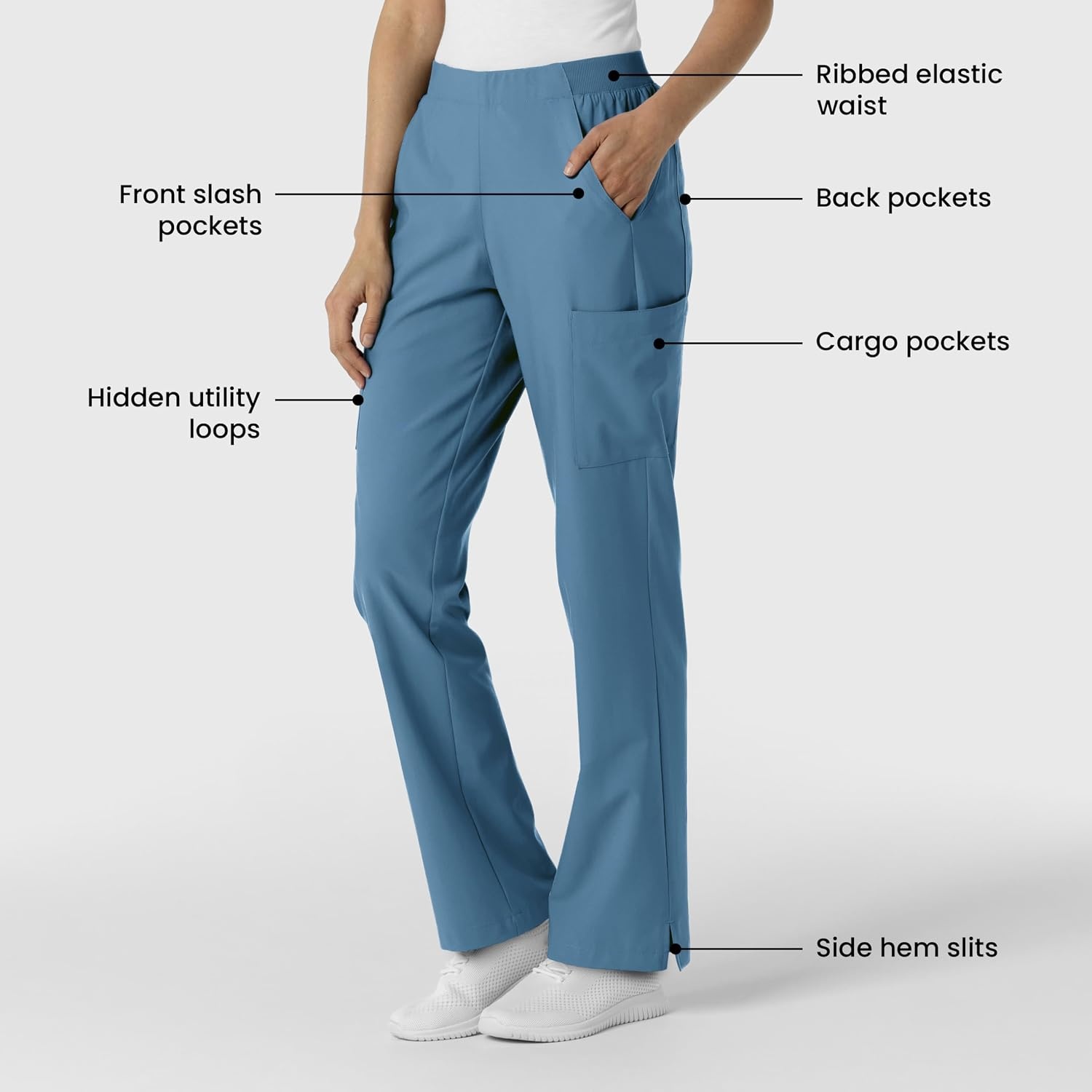 Wink Women’s Women’s Cargo Utility Scrub Pant(Pacific Blue)