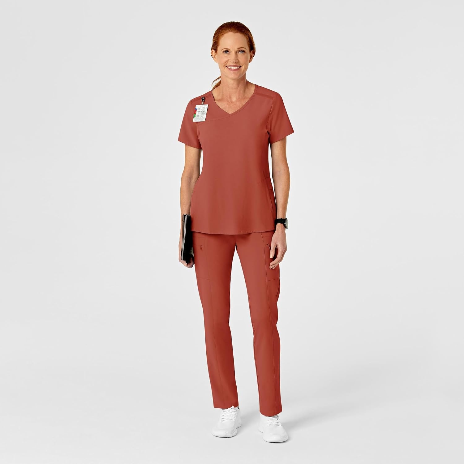 Wink Renew Women’s High Waist Slim Leg Scrub Pant(Mineral Red)