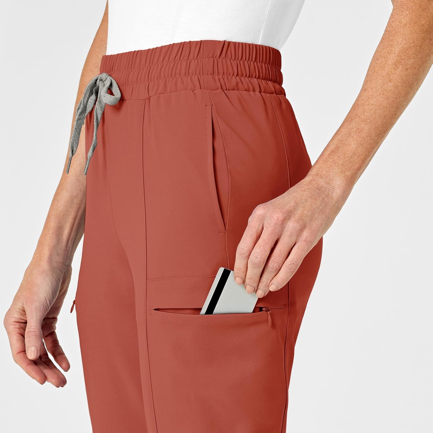 Wink Renew Women’s High Waist Slim Leg Scrub Pant(Mineral Red)