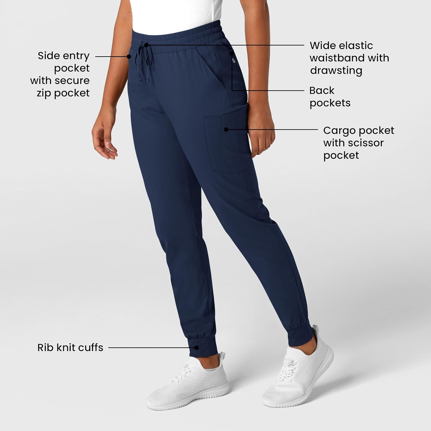 Wink Boundless Women’s Jogger Scrub Pant, Navy, S