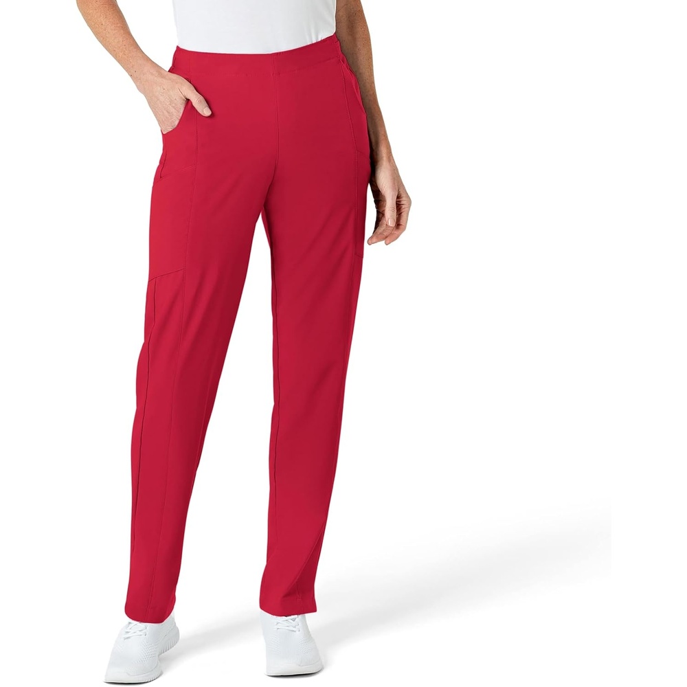 Wink W123 Women’s Flat Front Cargo Scrub Pant(Red)