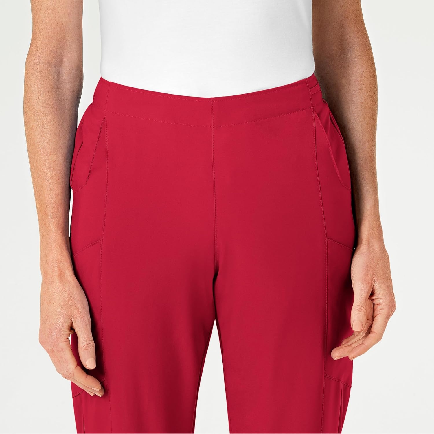 Wink W123 Women’s Flat Front Cargo Scrub Pant(Red)