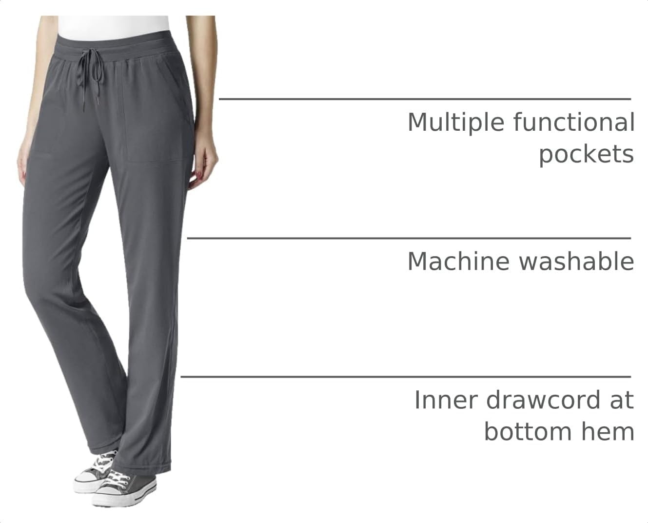 Wink Women’s Flex Utility Cargo Pant(Pewter)
