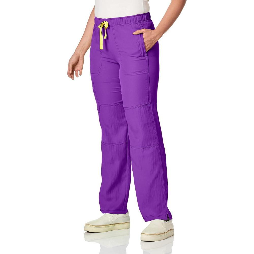 WonderWink Womens Four Stretch Cargo Scrub Pant(Violet)