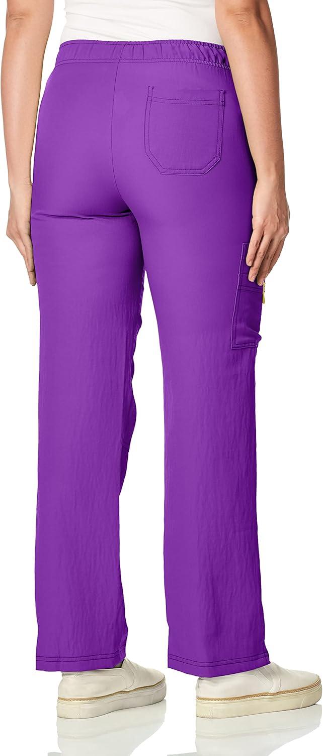 WonderWink Womens Four Stretch Cargo Scrub Pant(Violet)