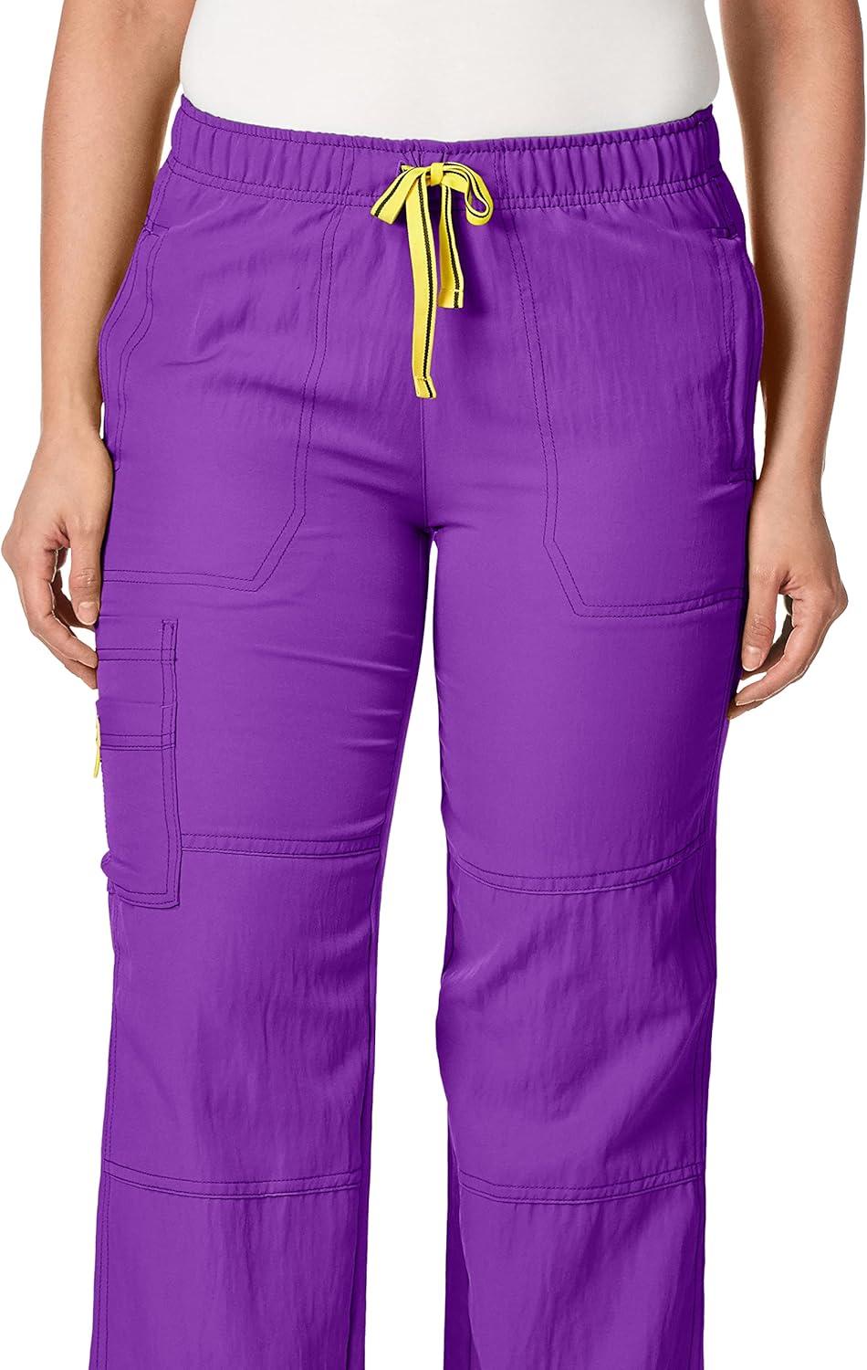 WonderWink Womens Four Stretch Cargo Scrub Pant(Violet)