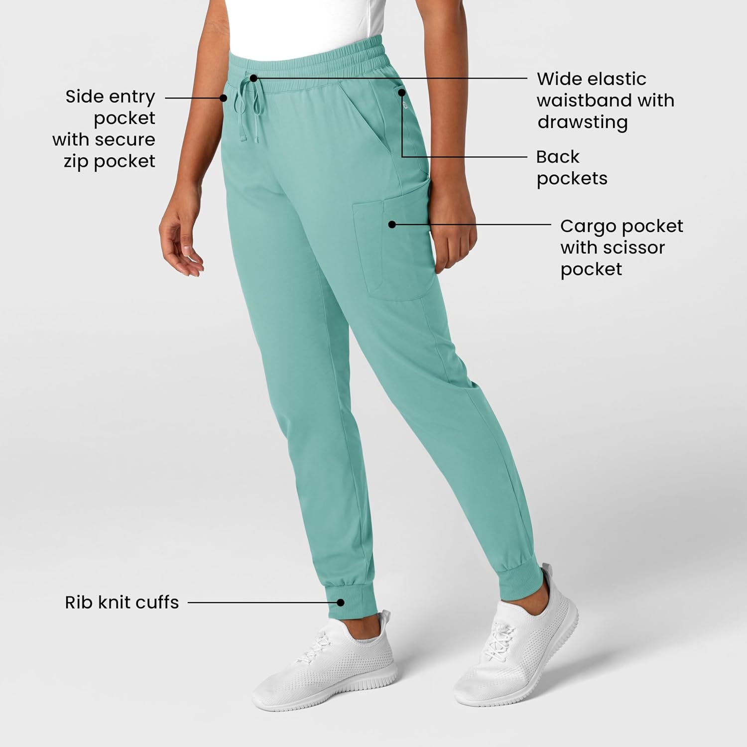 WonderWink Women’s Women’s Jogger Scrub Pant(Turquoise)