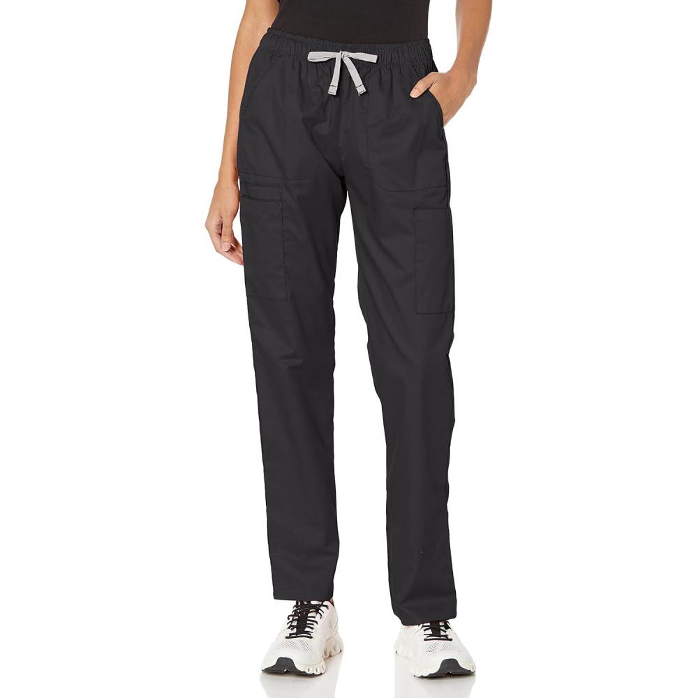 WonderWink Womens Convertible Slim Leg Cargo Pant(Black)