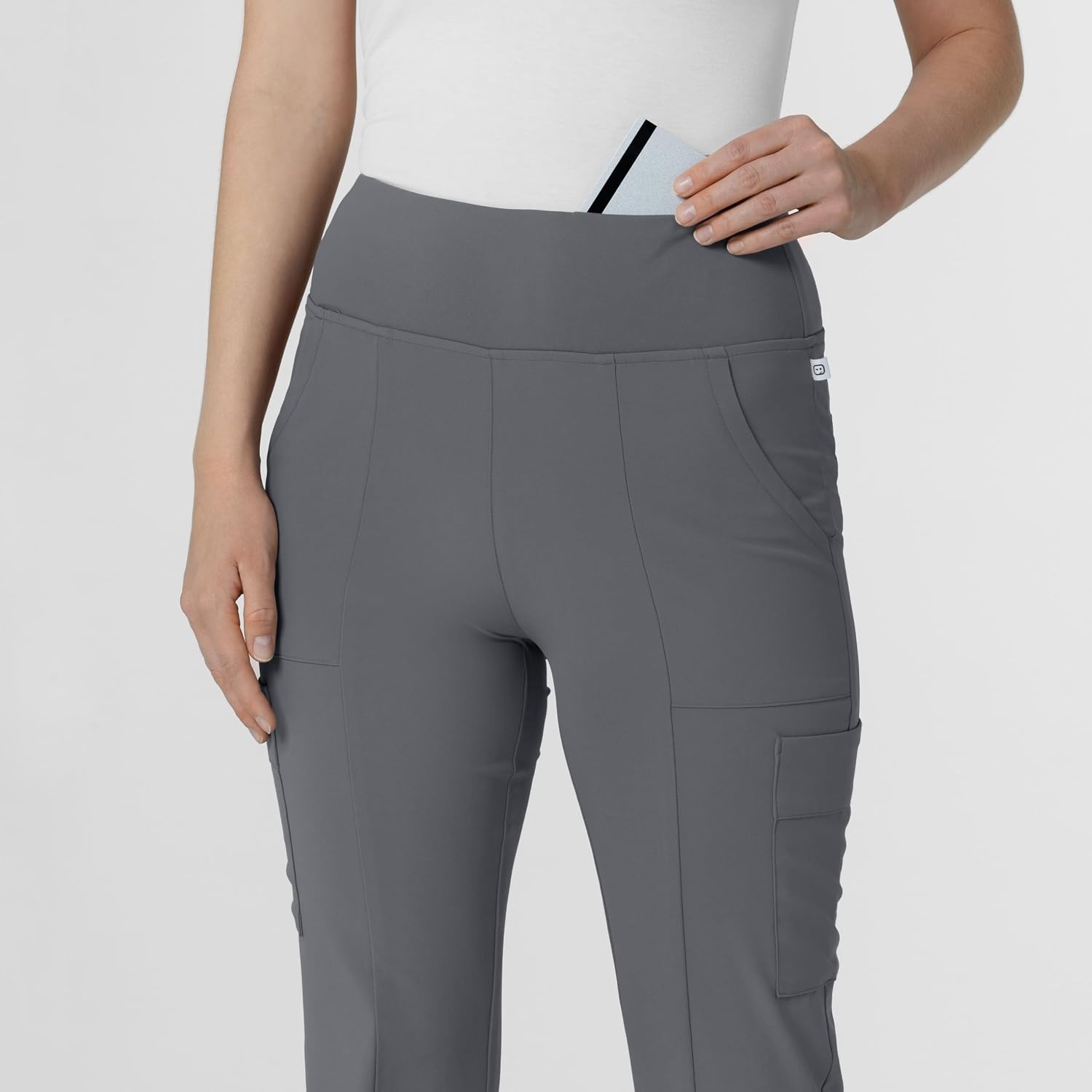 Wink Scrubs for Women, Renew, Cargo Flare Pants, with 7 Pockets(Pewter)