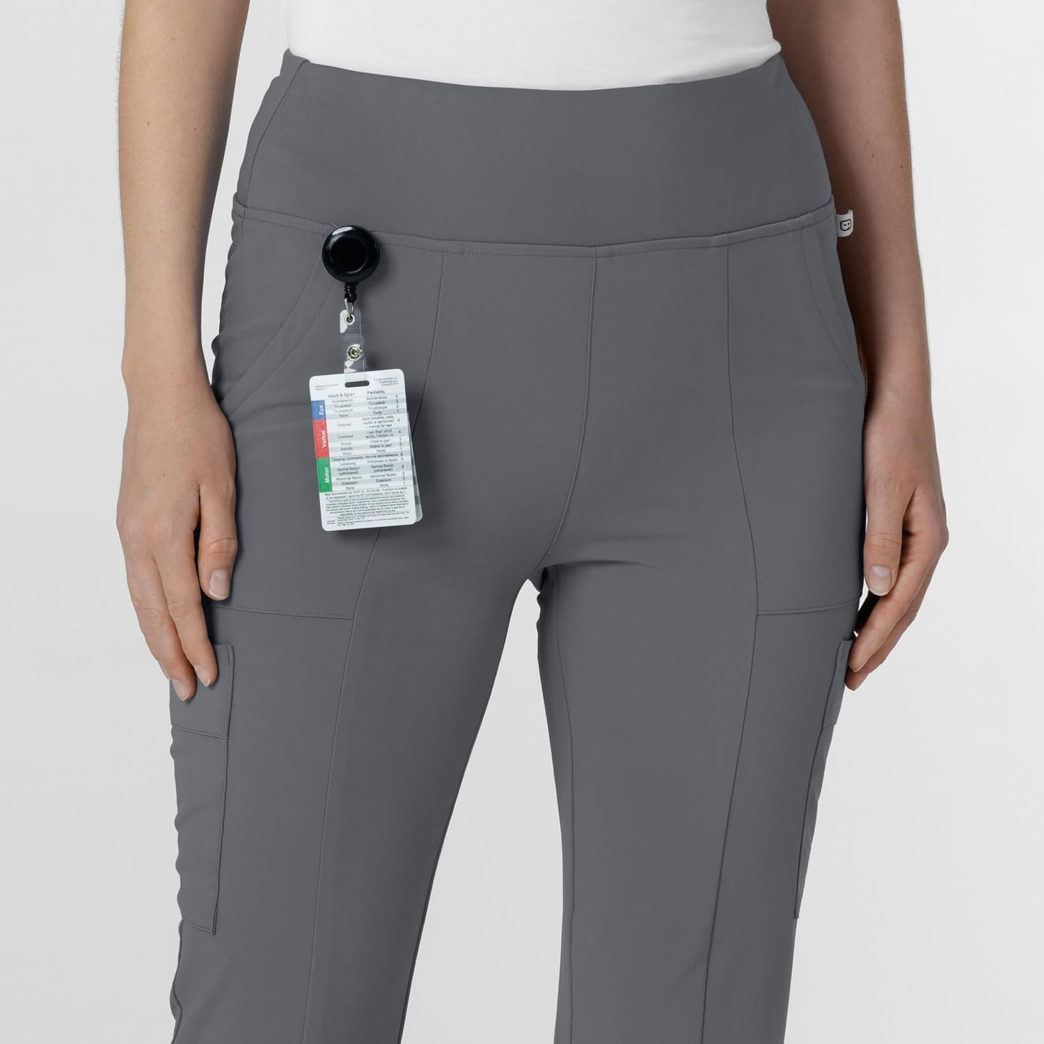 Wink Scrubs for Women, Renew, Cargo Flare Pants, with 7 Pockets(Pewter)