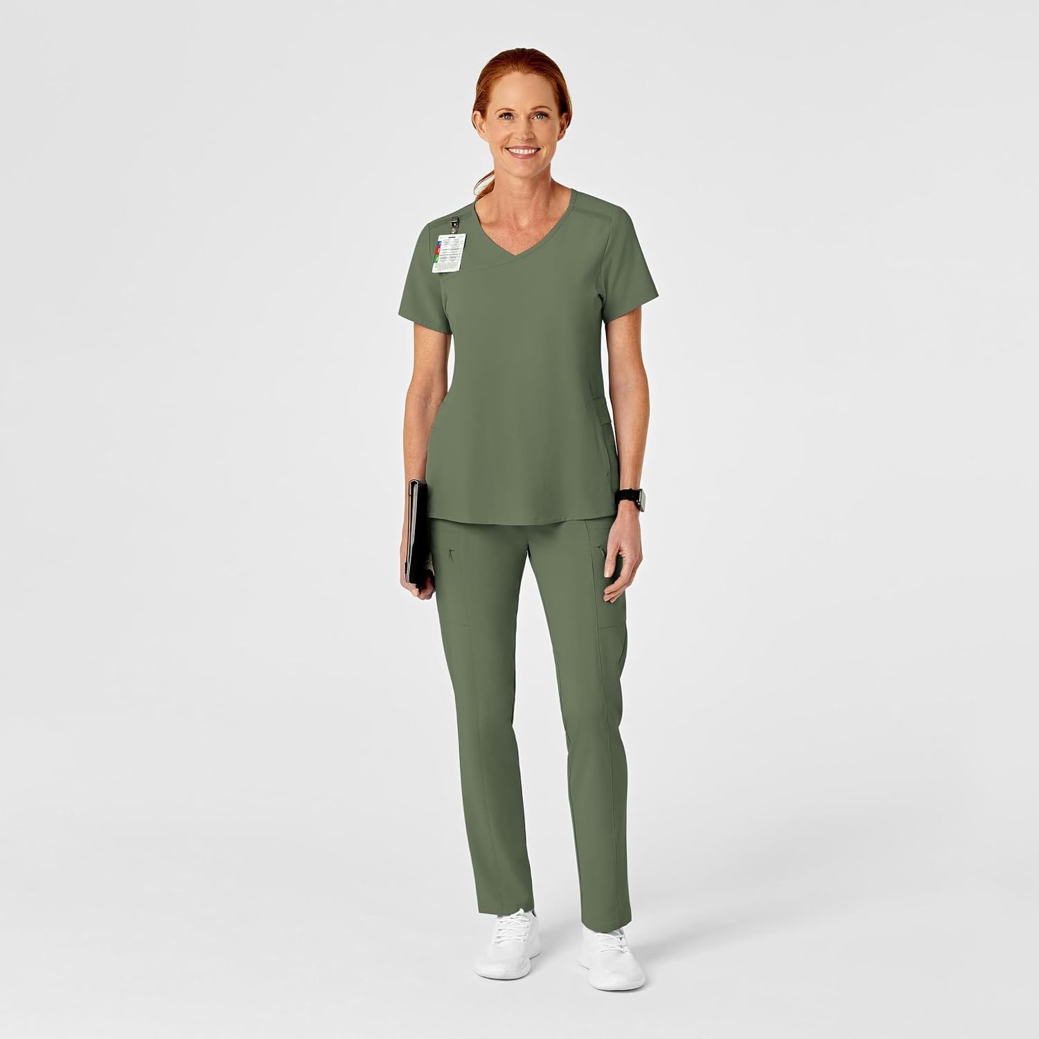 Wink Renew Women’s High Waist Slim Leg Scrub Pant(Olive)