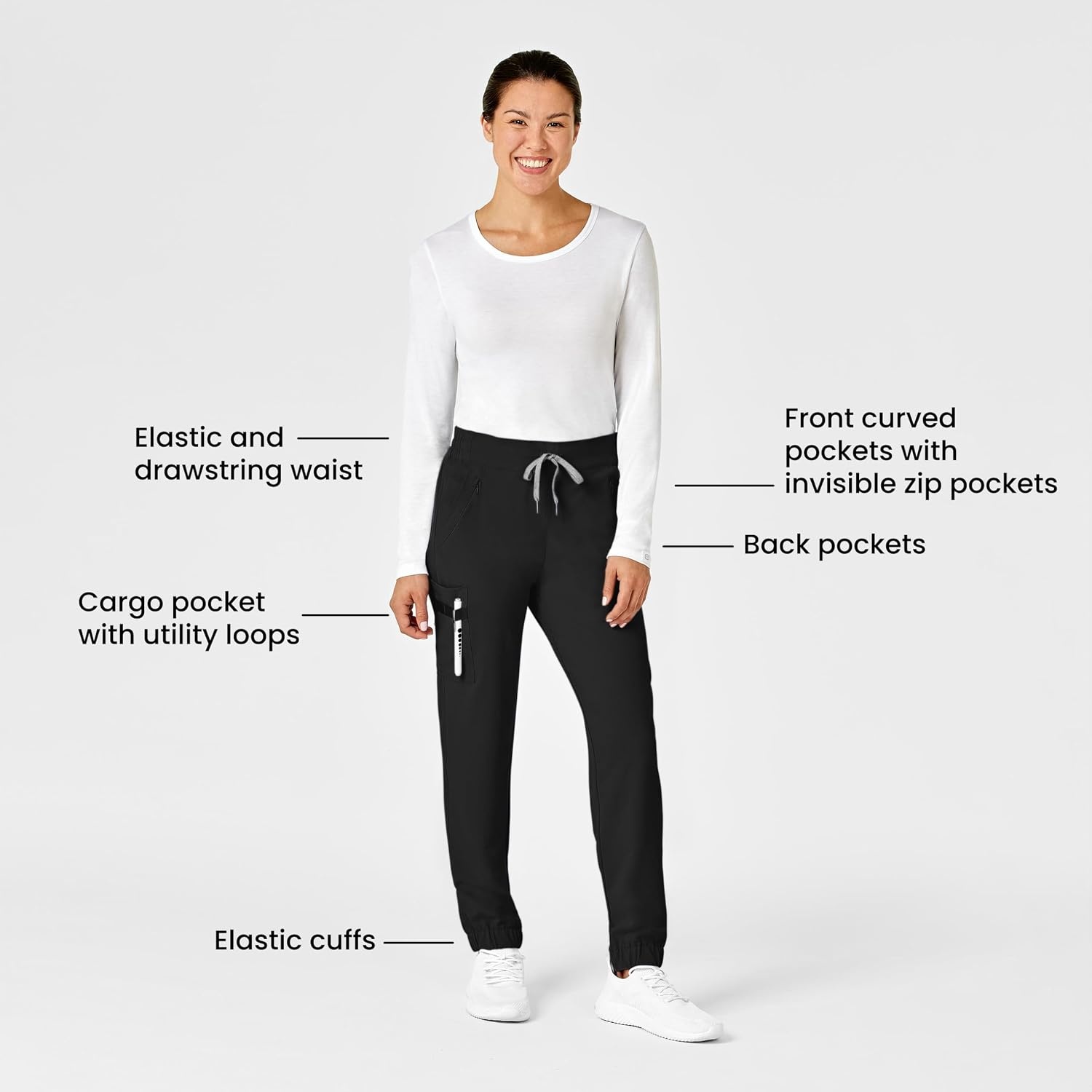 Wink Renew Women’s Jogger Scrub Pant(Black)