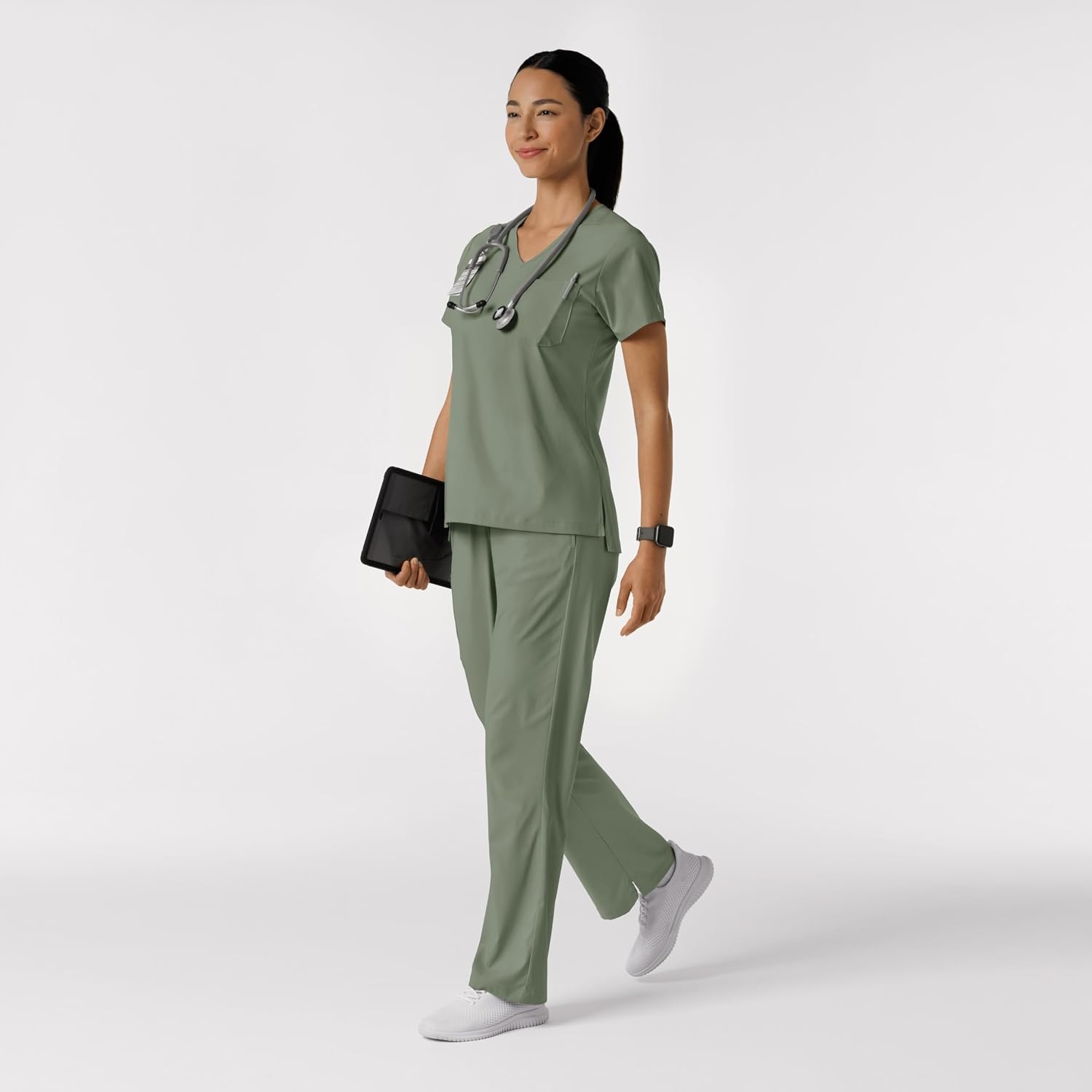 WINK Boundless Women’s Bootcut Scrub Pant | Womens Scrub Pant Teal Mid Rise(Sage)