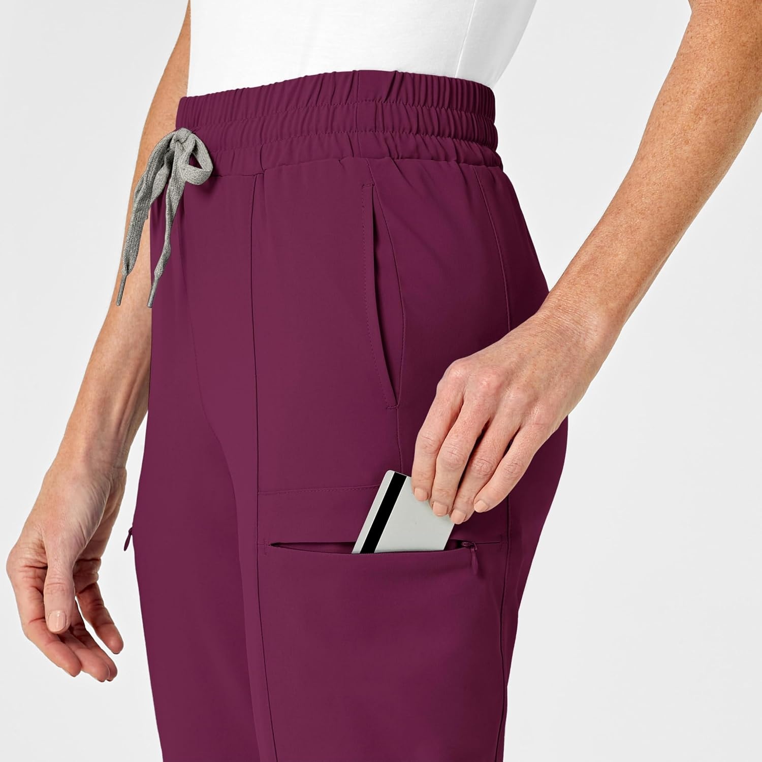Wink Renew Women’s High Waist Slim Leg Scrub Pant(Wine)